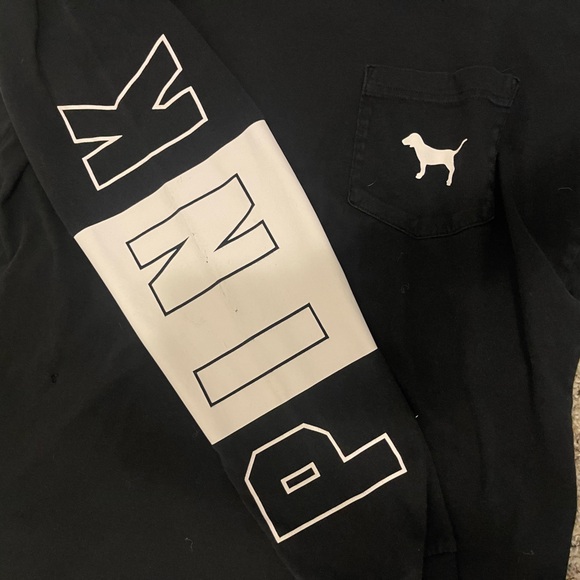 PINK by Victoria’s Secret Long Sleeve t shirt - Black + White - Picture 4 of 4